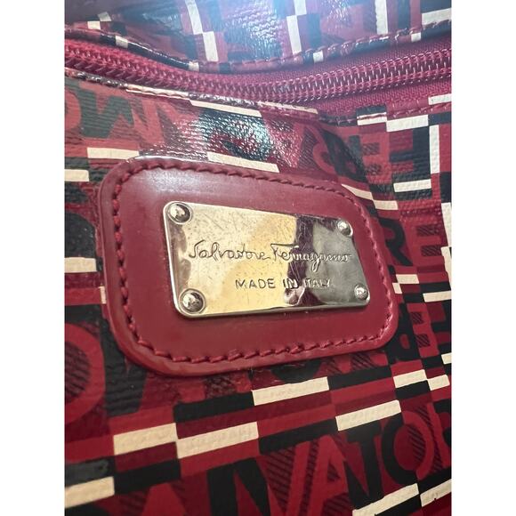 SALVATORE FERRAGAMO Red/Black/White Logogram PVC/Leather bag - Picture 6 of 16
